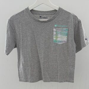 Champion Kids Heather Gray Tee with Patterned Pocket